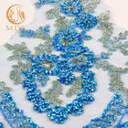 भव्य वस्त्र नीला फैशन फीता ट्रिम सजावट पत्थरों के साथ 1 यार्ड लंबाई