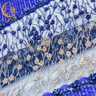 पानी घुलनशील अनुक्रमित फीता कपड़ा 135 सेमी चौड़ाई अफ्रीकी वस्त्र पैटर्न हस्तनिर्मित