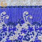 पानी घुलनशील अनुक्रमित फीता कपड़ा 135 सेमी चौड़ाई अफ्रीकी वस्त्र पैटर्न हस्तनिर्मित