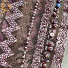 शादी के लिए 3 डी कढ़ाई अफ्रीकी फीता कपड़ा पॉलिएस्टर शुद्ध भारी फीता कपड़ा