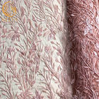 लोकप्रिय गुलाबी मनके वेडिंग फीता कपड़े 20% पॉलिएस्टर पानी में घुलनशील