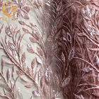 लोकप्रिय गुलाबी मनके वेडिंग फीता कपड़े 20% पॉलिएस्टर पानी में घुलनशील