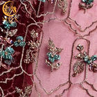 महिला पोशाक सेक्विन फीता कपड़ा 140 सेमी चौड़ाई फ्रेंच मनके फीता अनुकूलित
