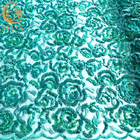 स्वनिर्धारित हरी दुल्हन हस्तनिर्मित मनके फीता कपड़ा