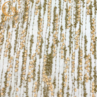 नायलॉन सामग्री सोना 3 डी फूल फीता कपड़ा 135 सेमी चौड़ाई: