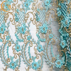 140 सेमी दुल्हन पिपली फीता कपड़ा पोशाक शैलियों कढ़ाई मनके शादी के लिए